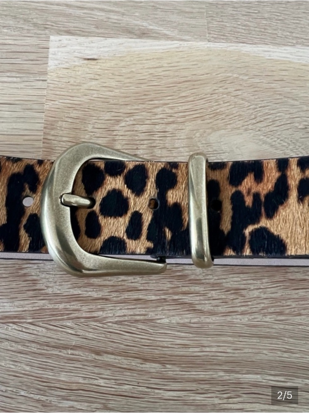 NWOT B-Low The Belt Hair Calf Leopard Print Belt with Gold-Tone Buckle - Picture 2 of 5